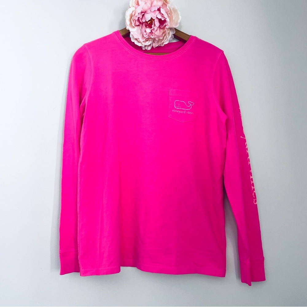 Vineyard Vines Hot Pink Long Sleeve Crewneck Tee Small